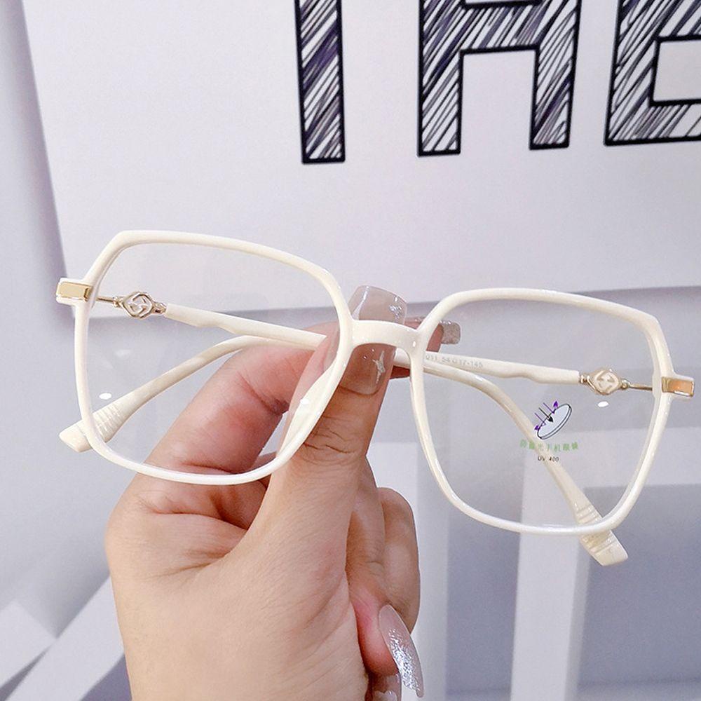 Populer Anti-Cahaya Biru Kacamata Retro Perlengkapan Kantor Wanita Pria Pelindung Mata Oversized Frame