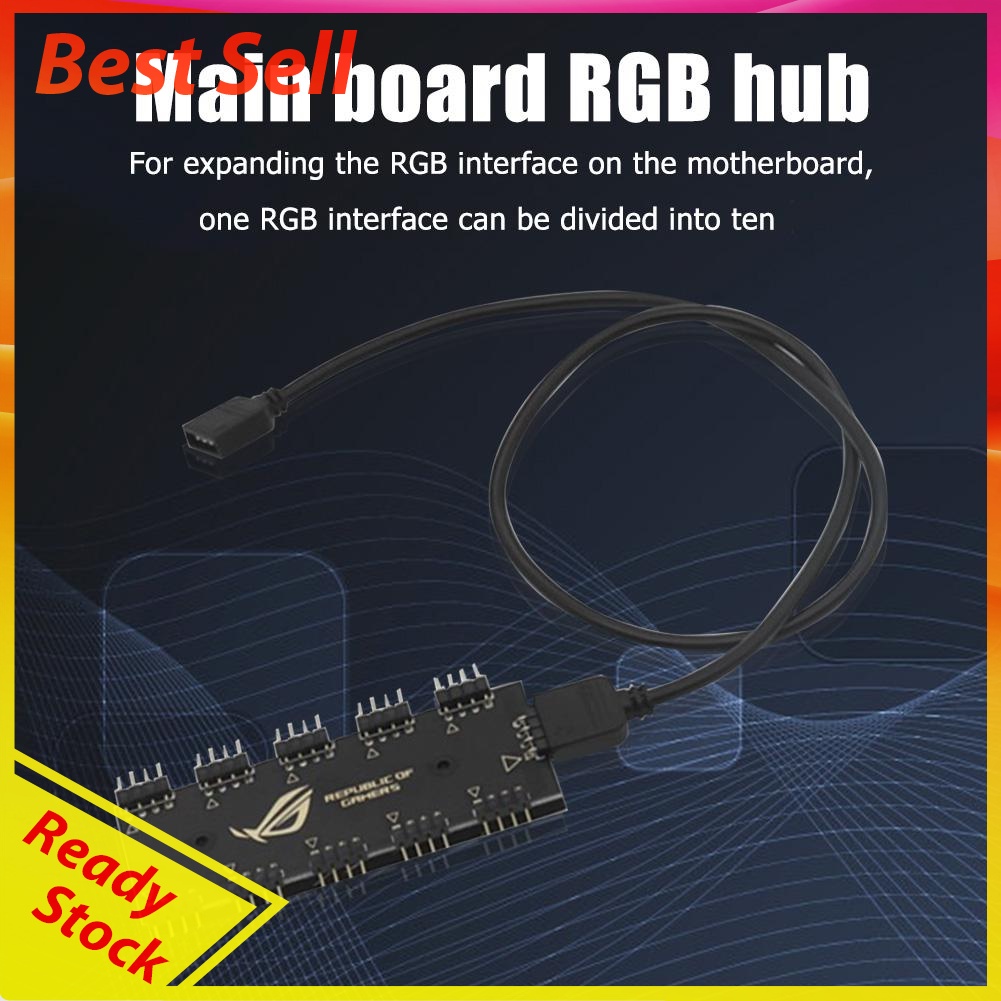 10 RGB Synchronization HUB Splitter Extension Cable for Motherboard RGB Fan