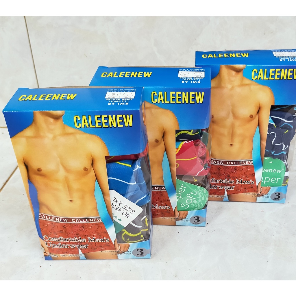 CELANA DALAM BOXER CALEENEW PRIA MOTIF FREE BOX PRINT UNDERWEAR SEMPAK COWOK CELANA PENDEK CD PRIA MURAH HARGA GROSIR