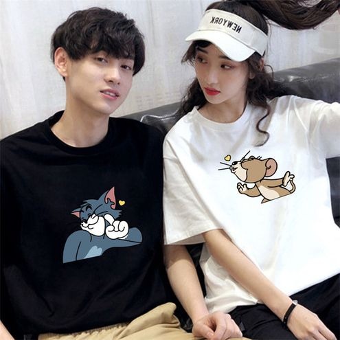 MYSTIQUE.ID-BAJU KAOS COUPLE KISS T-SHIRT LUCU DAN AESTHETIC