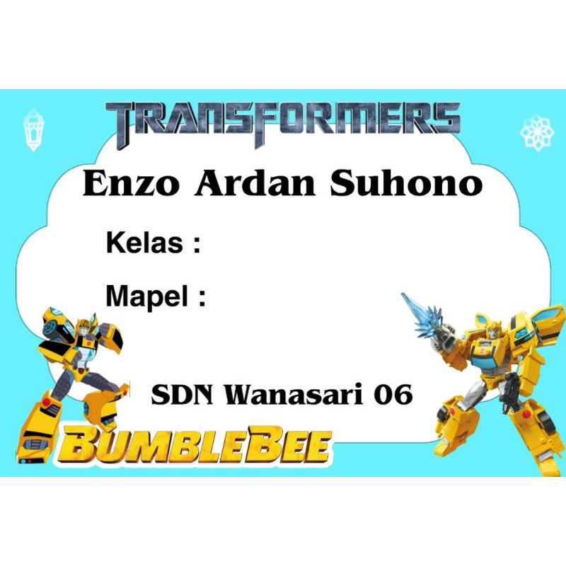 

(ISI 50 PCS) STICKER BUKU SEKOLAH MOTIF TRANSFORMER BUMBLEBEE