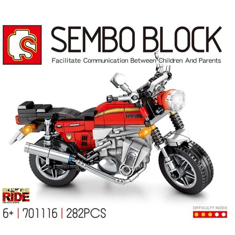 Brick Sembo Block Sepeda Motor Technic Street Racer Motorbike Motorcycle Ride Honda S 701116