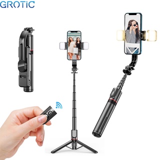 GROTIC Tripod Bluetooth Remote Fill Light Portable Tongsis Holder Selfie Stick 1085mm L12d untuk Handphone Hp