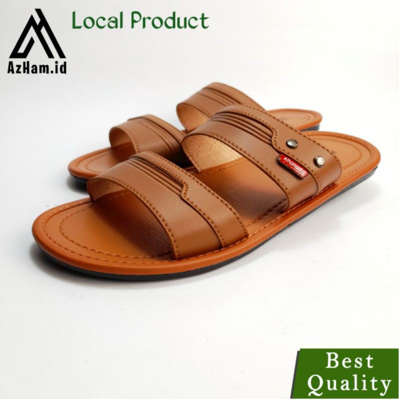 Sandal Kulit Pria | Sandal Slop kulit | Sandal Slop Pria (ban dua)-5