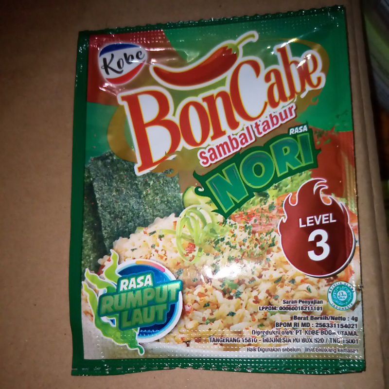 Kobe Bon Cabe Boncabe Sachet Level 3 Lvl 10 15 30 50 Cabai Bubuk Sambal Tabur Botol rasa Nori Bumbu Rujak Buah Original Max end