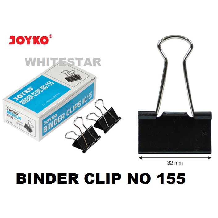 

binder clip no 155 joyko / paper clip / klip kertas (pack =12 pcs binders)