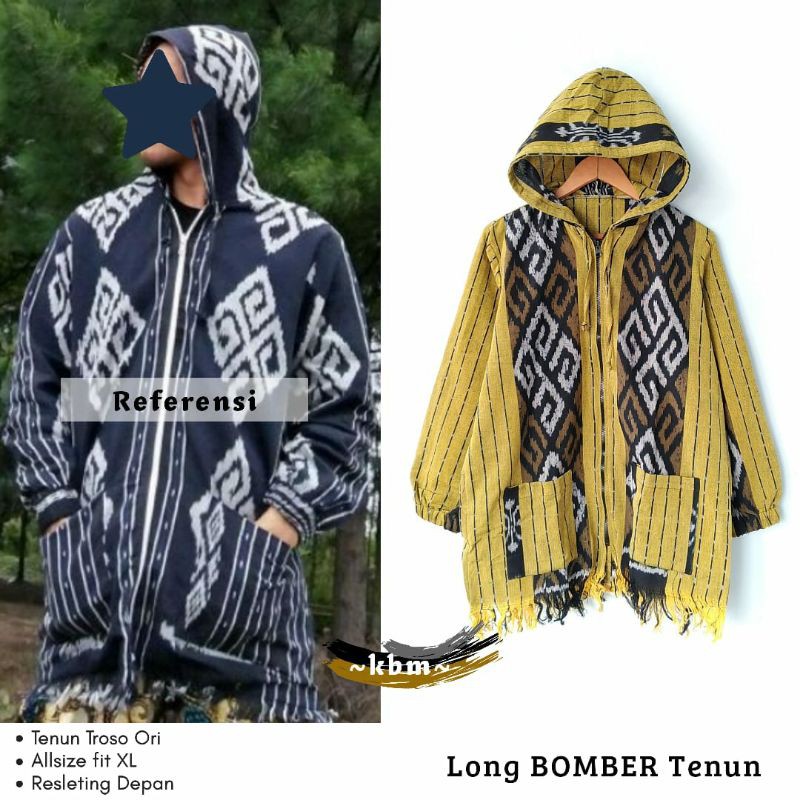 Hoodie Bomber Tenun Troso Asli Jepara