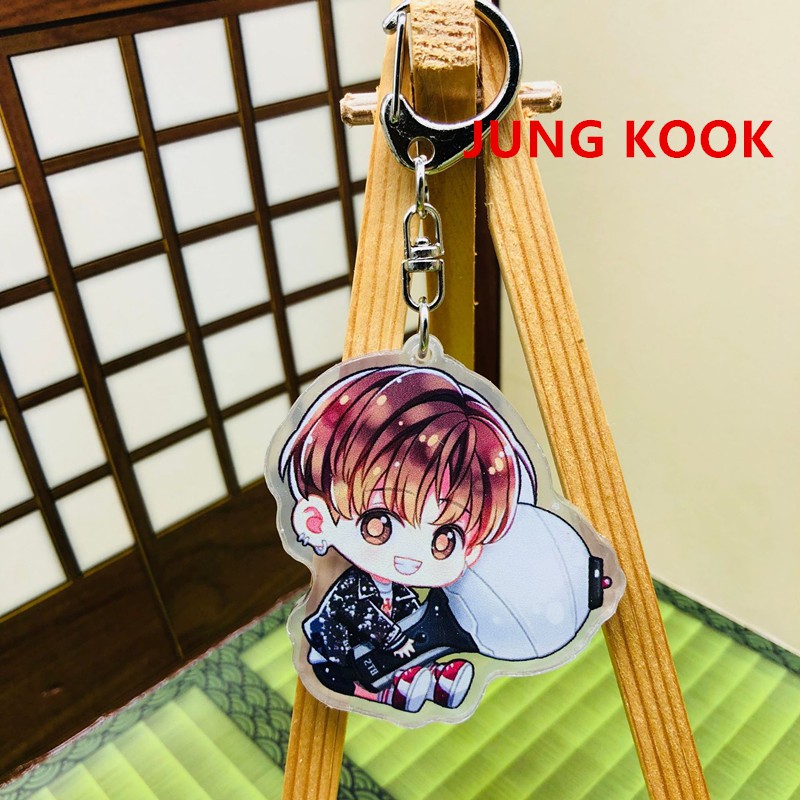 [Bayar Di Tempat]Cute Kpop BTS Bangtan Boys Acrylic Keychain Keyring gantungan kunci