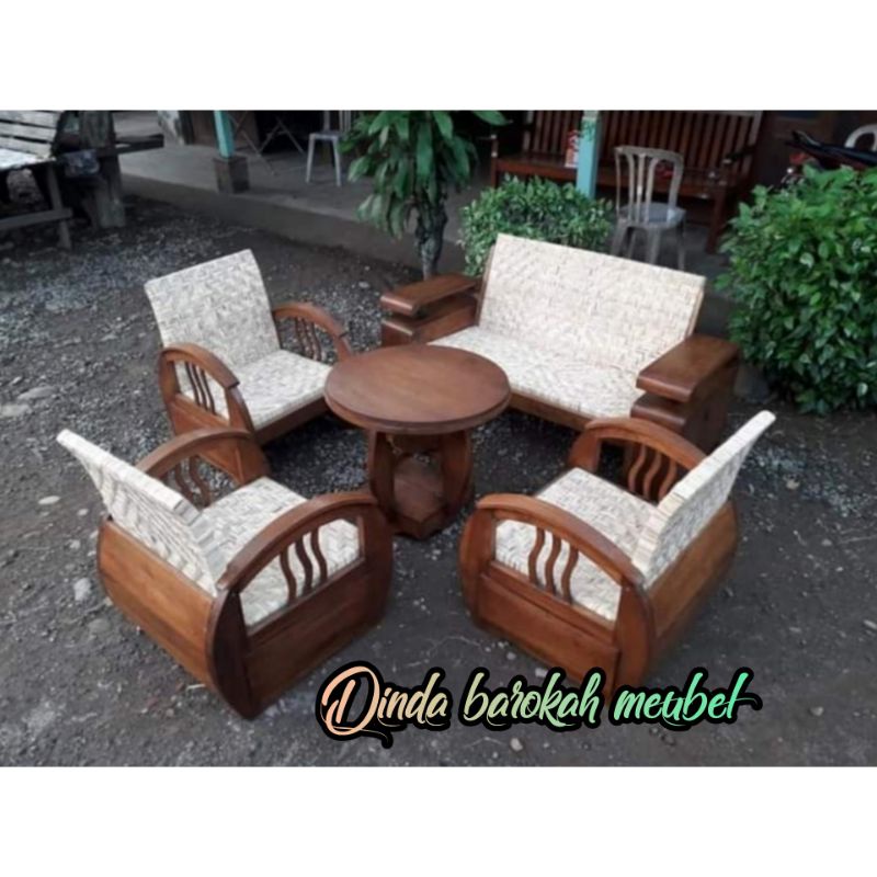 KURSI TAMU JATI ANTIK, KURSI TAMU ROTAN KUNO ELEGAND BERKUALITAS
