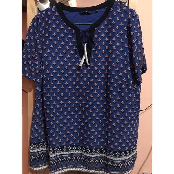 Blouse Tom Tailor Wanita Lengan Pendek Blue