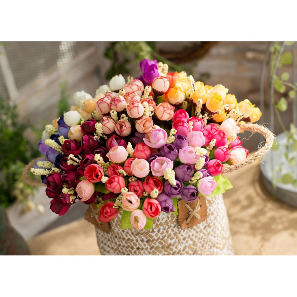 BUNGA ROSE C15 1TANGKAI 13PC BUNGA MAWAR PLASTIK BUNGA ARTIFISIAL MURAH-5