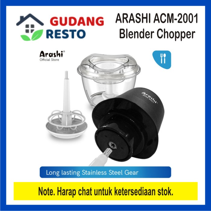 COD  ARASHI ACM 2001 BLENDER FOOD CHOPPER 2 L ACM-2001 PROCESSOR / PENGGILING / PELUMAT DAGING BUMBU ES