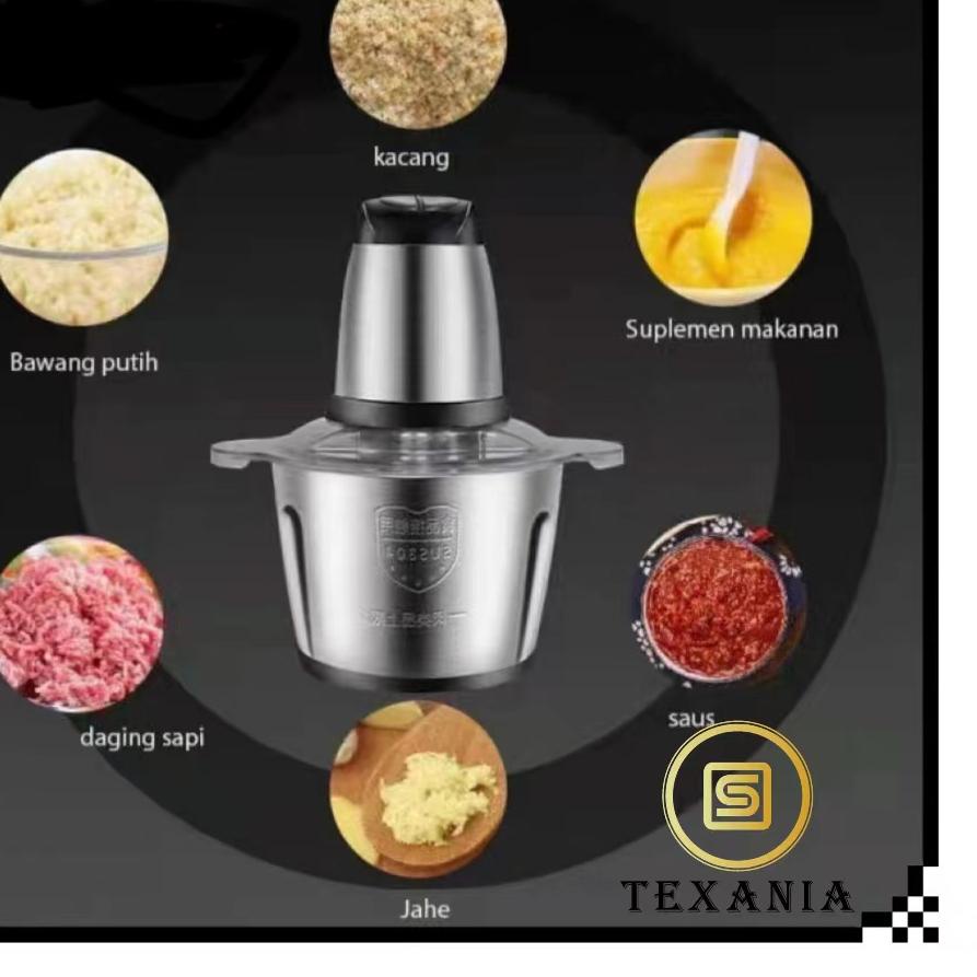 레 TEXANIA Blender daging chopper meat grinder blender STAINLESS hand blender press 2L Baja tahan kar