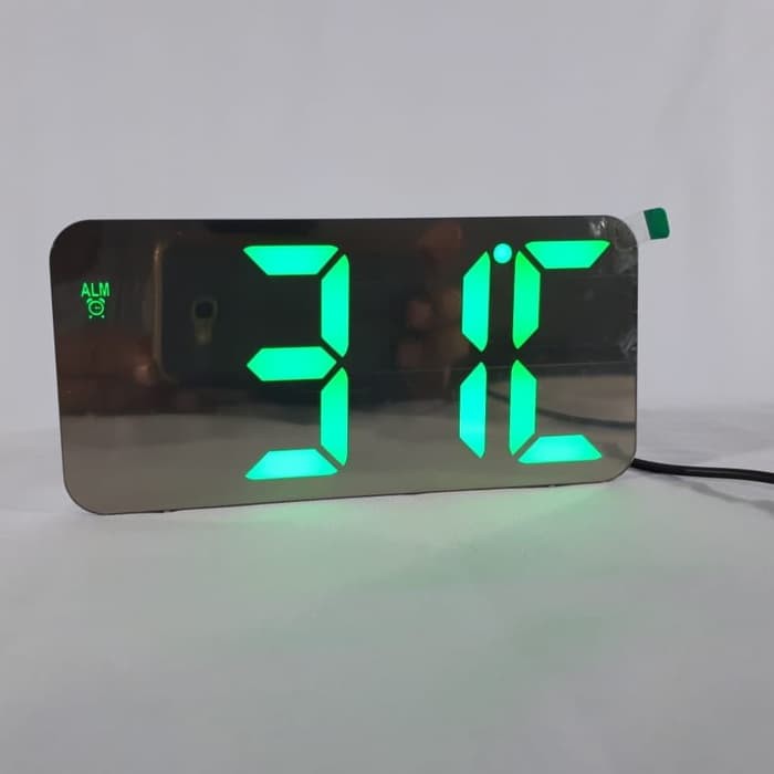 BISA COD MURAH Jam Digital Meja Led Mirror Clock Ds 3622 - Hijau