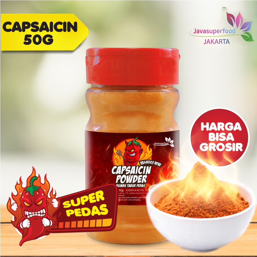 Bubuk Cabe Super Pedas / Bubuk Cabe Pedas / Cabe Bubuk / Bubuk Cabai Kering / CAPSAICIN 50G BOTOL