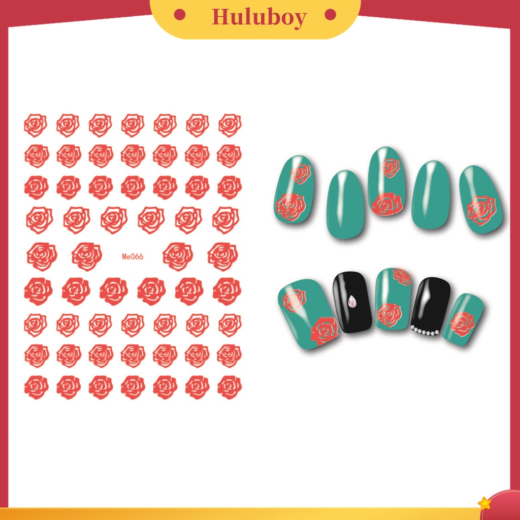 Huluboy Huluboy♡ Stiker Kuku 3D Motif Bunga Untuk Manicure