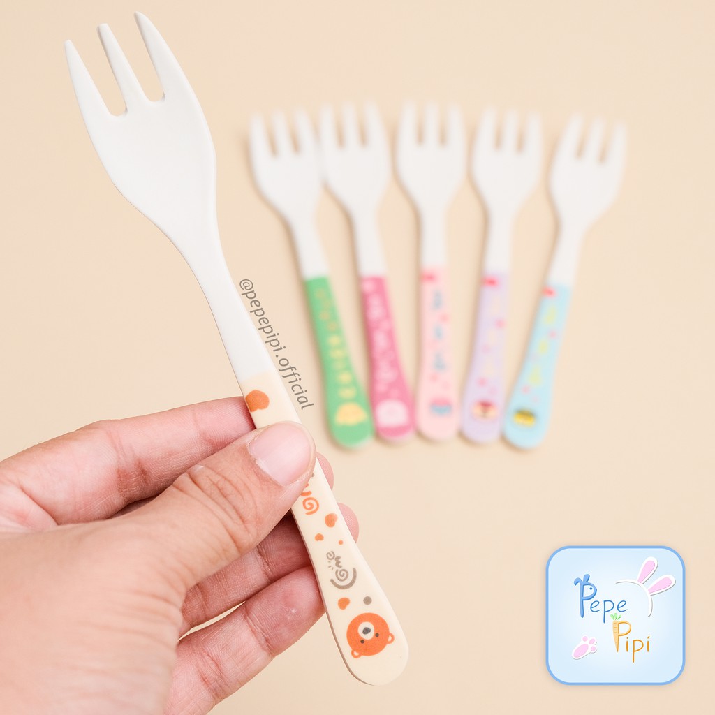 Garpu Anak Serat Bambu AG018 Kids Fork Alat Makan Karakter Binatang Animal garpuh