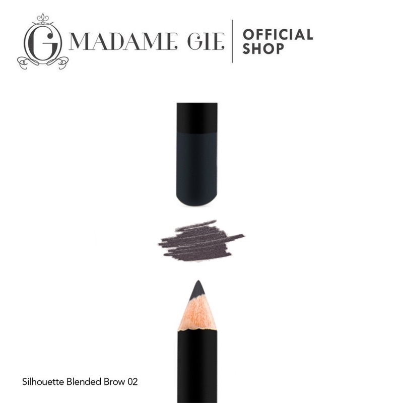 MADAME GIE Silhouette Blended Brow Indonesia / Pensil Alis / Eyebrow / Waterproof Long Lasting Smudgeproof Pigmented Natural / Espresso Brown Dark Granite Black Color Warna Hitam Coklat Brow Anti Air Tahan Lama / Makeup Cosmetic Kosmetik Face Eye Make Up