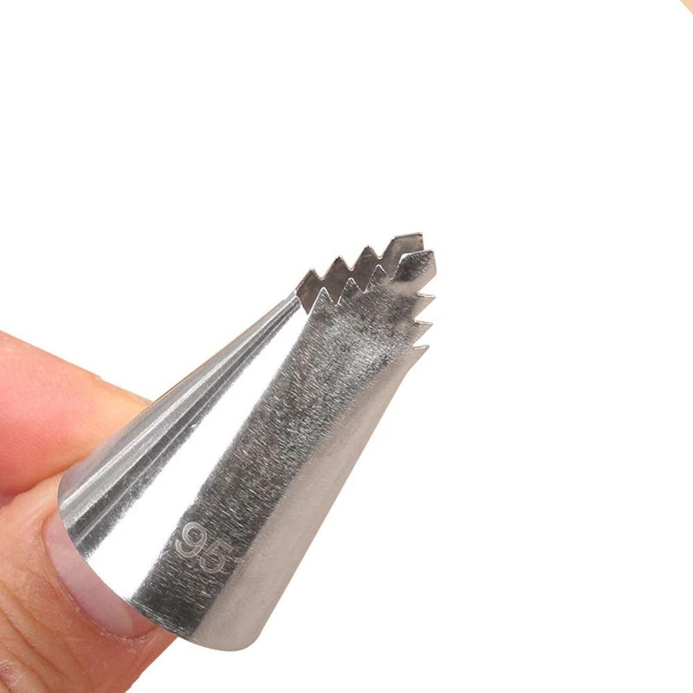 [Elegan] Pastry Nozzle Alat Dekorasi Kue Bentuk Gigi Gergaji Stainless Steel Pastry Tools Baking Tools Daun Nozel