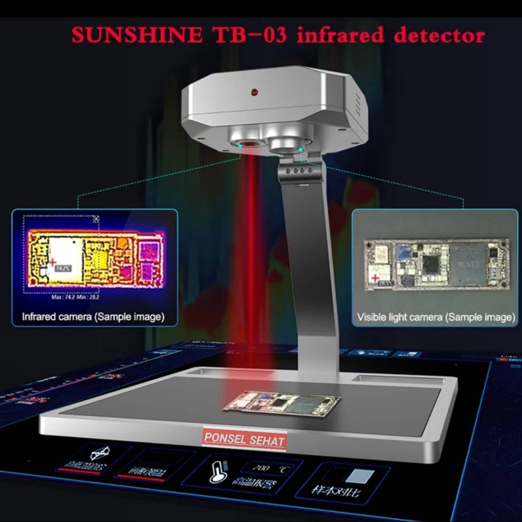Thermal Dual Optical Camera SUNSHINE TB-03 Diagnosis Kamera Thermal Perbaikan Handphone