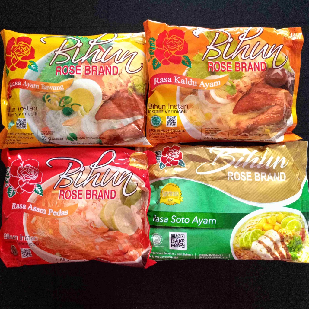 Bihun Rose Brand Instan Instant Vermicelli Mi Mie Goreng Kuah Soto Kaldu Ayam Bawang Asam Pedas Makanan