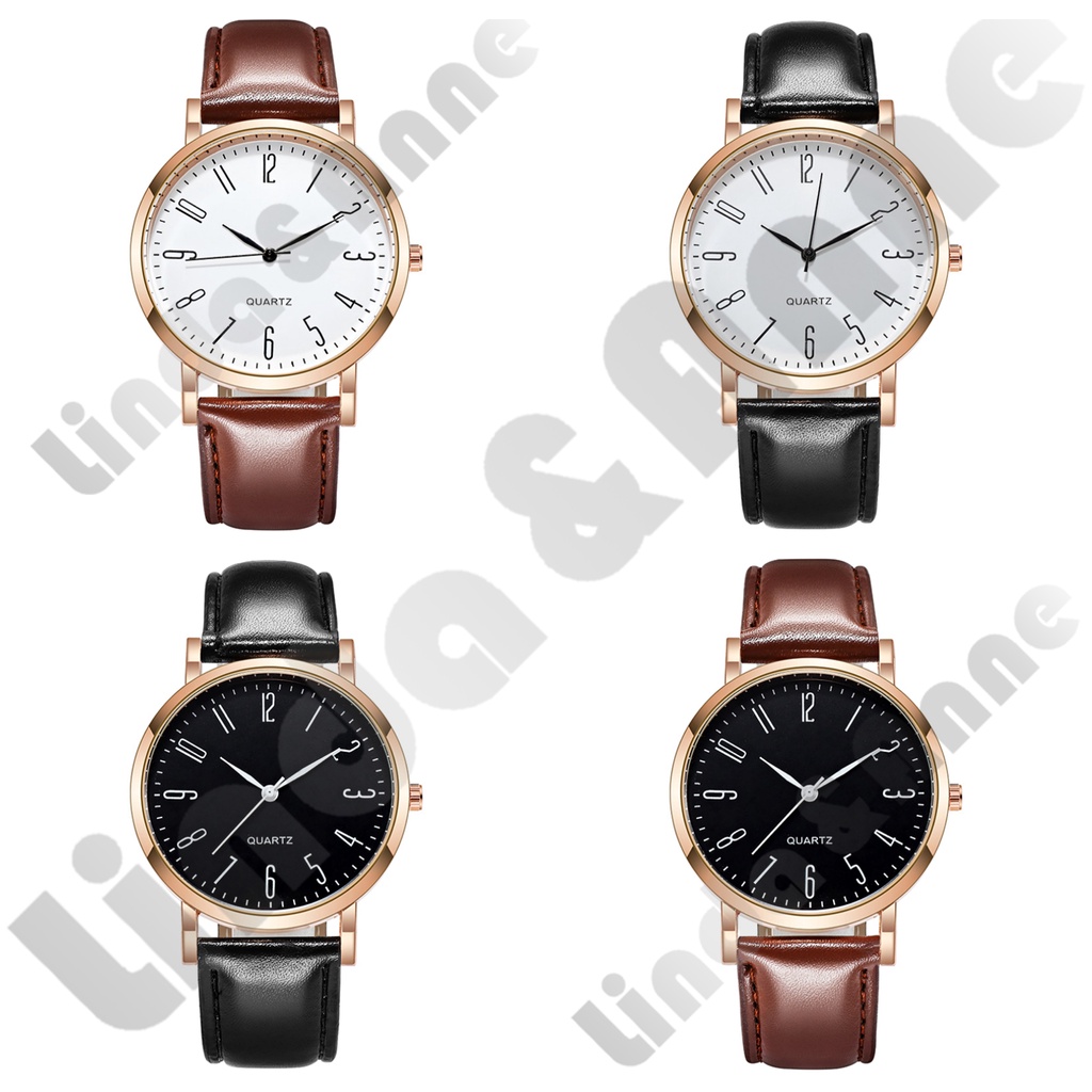 [READY] Jam Tangan Analog Pria Tali Pu Leather / Jam Tangan Pria Casual