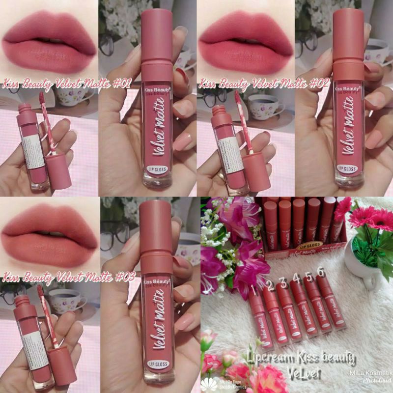 COD(BEBAS PILIH) Lipcream Kiss beauty Velvet NUDE