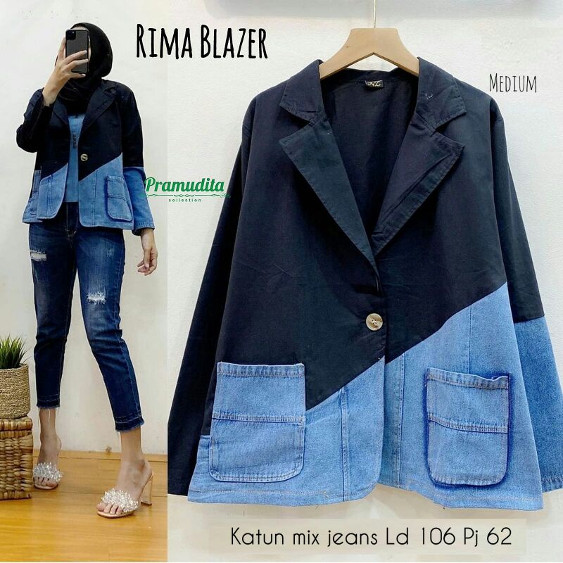 RIMA BLAZER BY PRAMUDITA||KATUN MIX JEANS LD 106 PJ 62