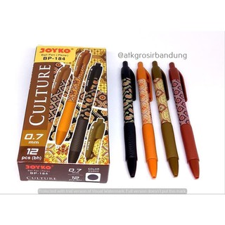 Pulpen Joyko BP 184 Culture Motif Batik 0,7mm 12 pcs