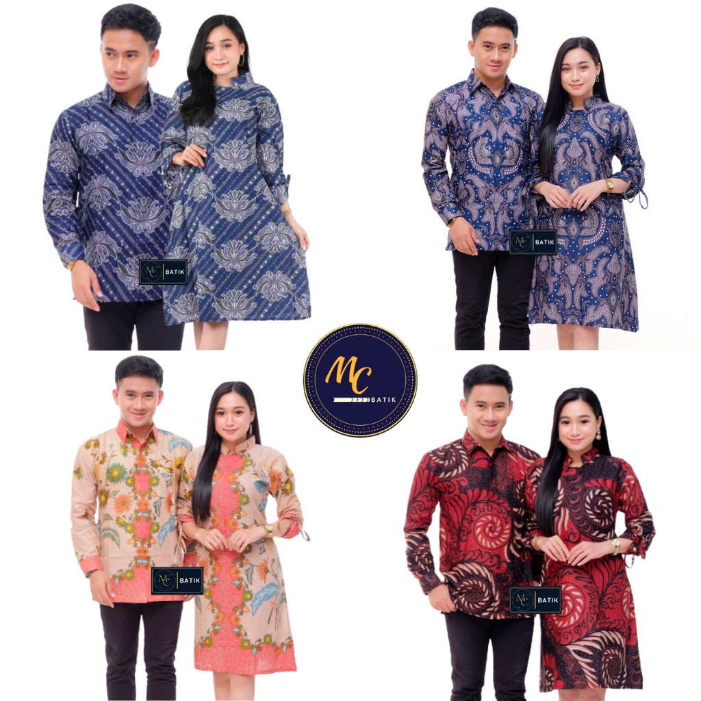 MCbatik Couple | Couple Batik Tunik Kemeja Lengan Panjang Terbaru