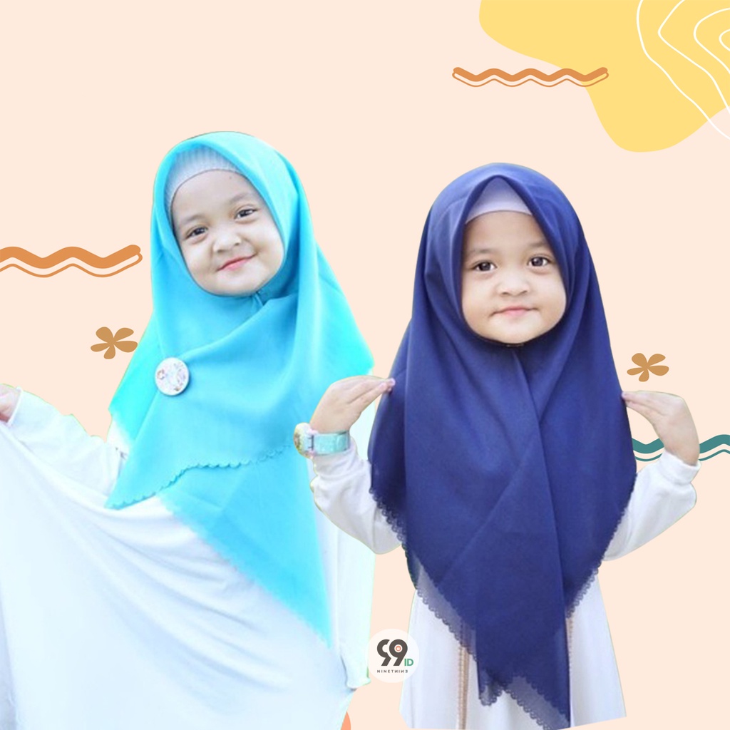 HIjab Bella Square Anak Perempuan LASER Cut / Kerudung ANAK 99 ID