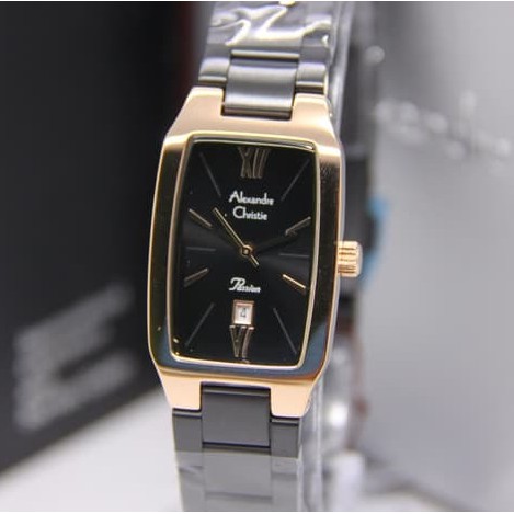 ALEXANDRE CHRISTIE 2455 WANITA BLACK ROSEGOLD ORIGINAL AC2455 AC 2455 JAM TANGAN CEWEK ARLOJI CEWEK