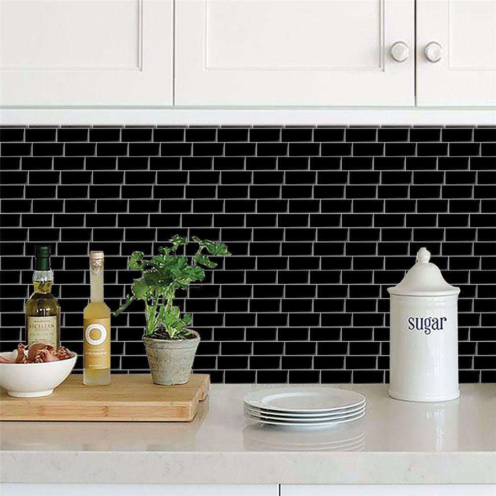 Populer Stiker Dinding Dapur Kamar Mandi Subway Tile 3D Self Adhesive Decal