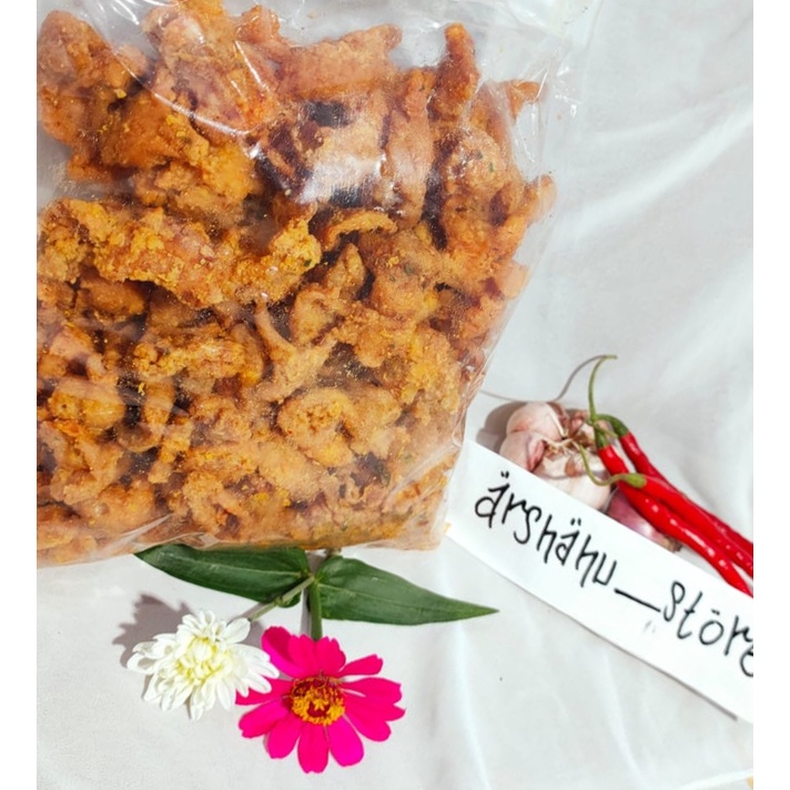 

Keripik Kulit Ayam Crispy Pedas 1KG