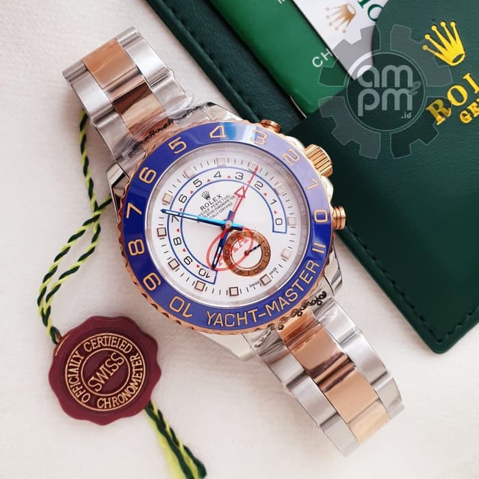 Suplier Jam Tangan Rolex Yacht Master II Automatic Silver Rose Gold