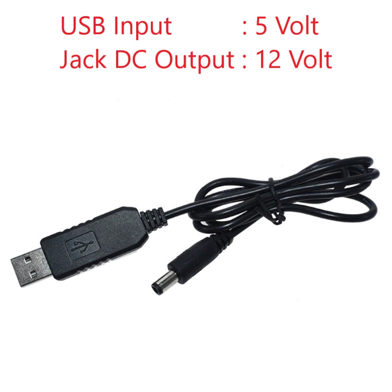 USB Converter Adapter Power Boost Line Module Cable DC 5 V to DC 12 V - ST01 - Black