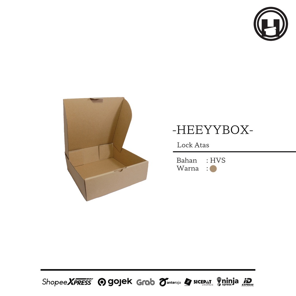 

HEEYYBOX | MEDIUM SIZE 2 - Corrugated Box Model Lock Atas / Kotak Kado Bahan Corrugated Box Model Lock Atas.