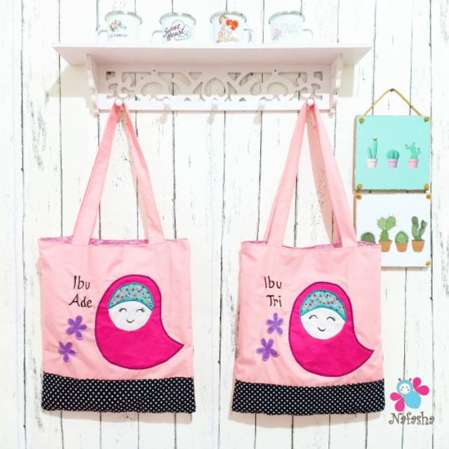 Tote Bag Custom / Tote Bag Aplikasi / Goodie Bag / Tote Bag Muslim