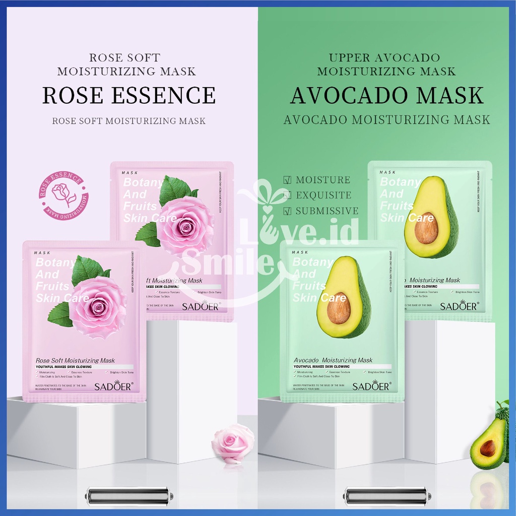 Smilelove SADOER Moisturizing Sheet Mask Botany and Fruits Mask Masker Wajah Buah SAD02