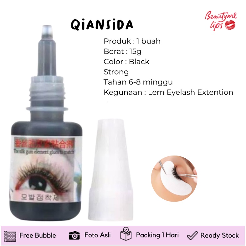 QIANSIDA / GLUE PRIMER EYELASH EXTENTION glue lem bulu mata eyelash extension the silk gum element glues to match