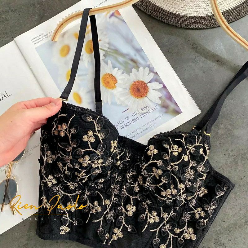 Set Bra BH Celana Dalam CD Bordir Motif Bunga Premium Rien Paolo 6866