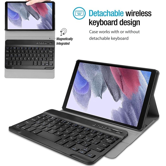 Samsung Tab A7 LITE T220 T225 8.7&quot; Book Cover KEYBOARD Bluetooth Case