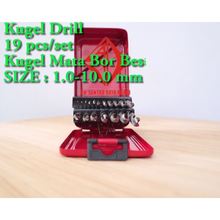 Kugel Drill Bit HSS 19 pcs/set - Kugel Mata Bor Besi HSS 19 pcs/set