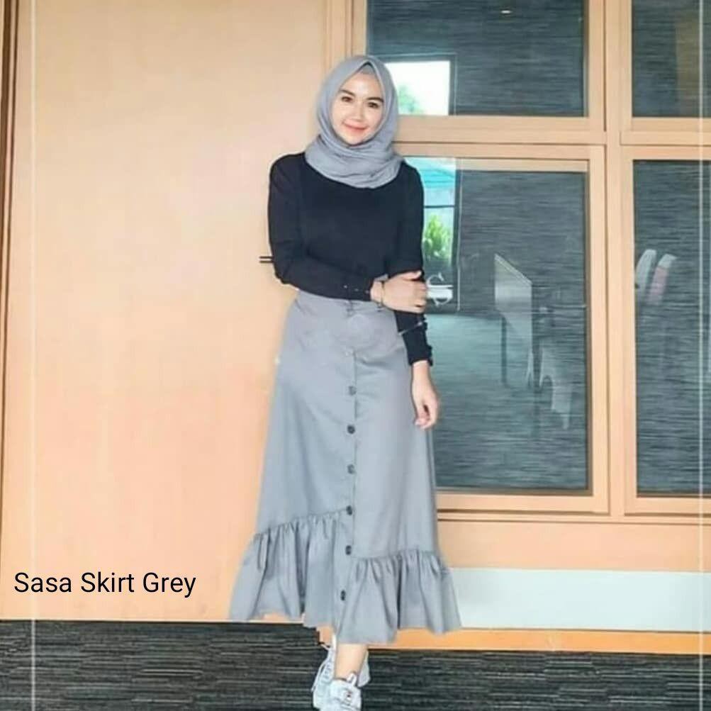 Nara Grosir - Sasa Skirt l Rok Polos Wanita