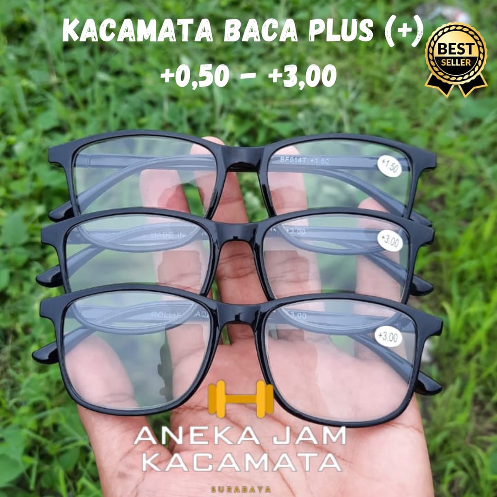 KACAMATA BACA PLUS(+) CEWEK/COWOK TYPE BF914T.G.HITAM UKURAN +1,00 - +3,00 /KACAMATA BACA FASHION/KACAMATA BACA RABUN DEKAT/