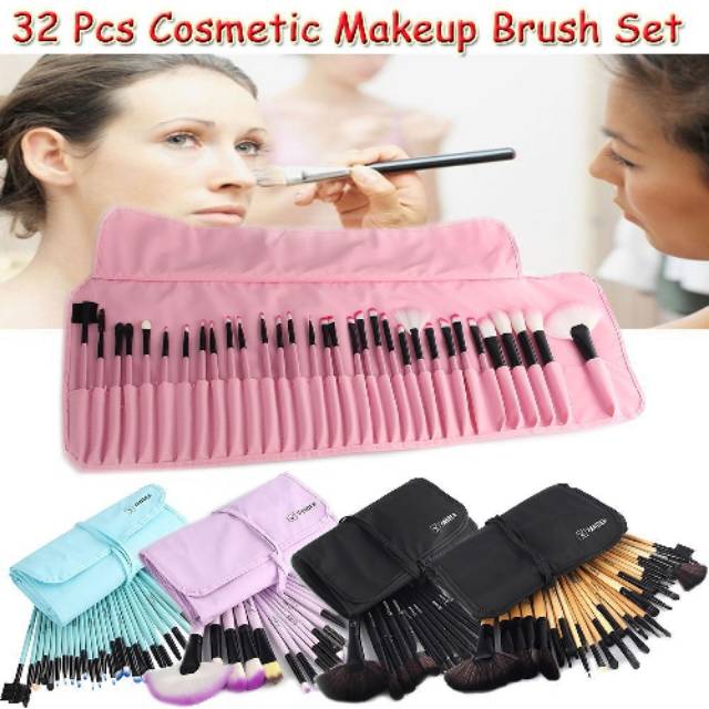 Vander 32 pcs / set brush make up profesional bulu lembut + tas penyimpanan
