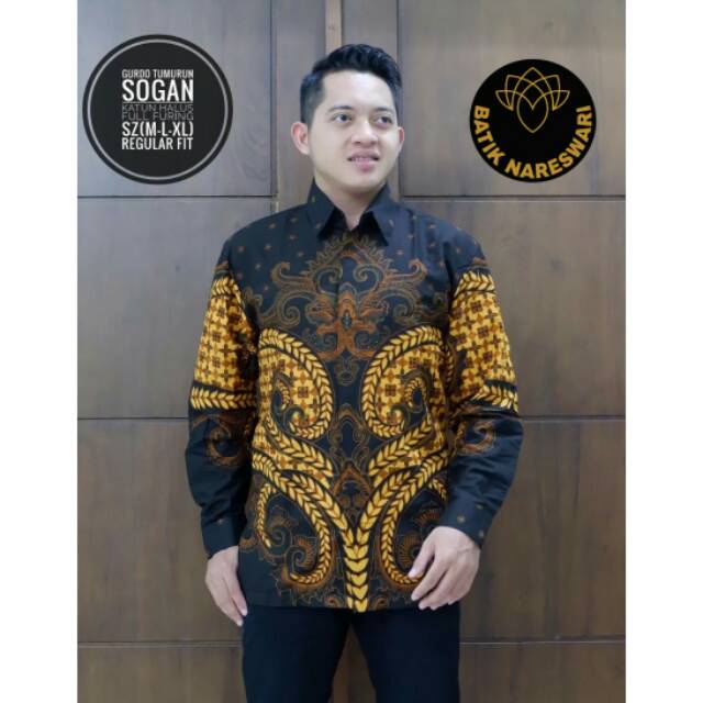 Batik Pria GURDO TUMURUN SOGAN Asli Katun Halus Sragenan Full Furing Murah