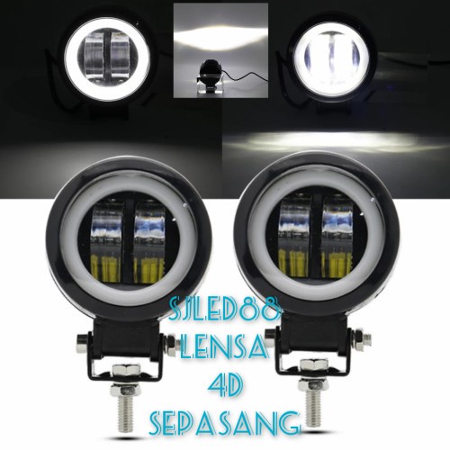 LAMPU SOROT LED MODEL DAYMEKER 2 MATA CREE ANGEL EYE BULAT DAN KOTAK LAMPU TEMBAK 2 LED