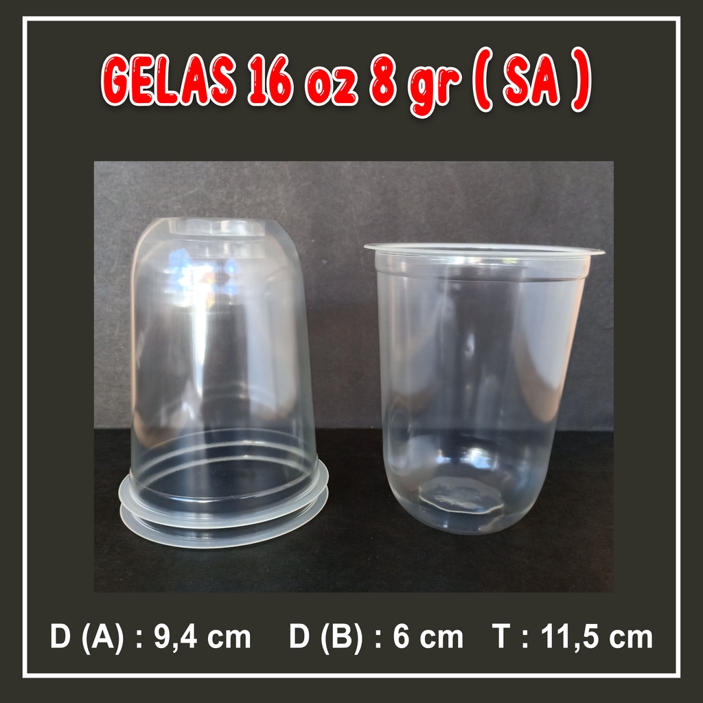 Jual GELAS PLASTIK CUP PLASTIK OVAL 16 Oz 8 Gr Sa Indonesia|Shopee ...