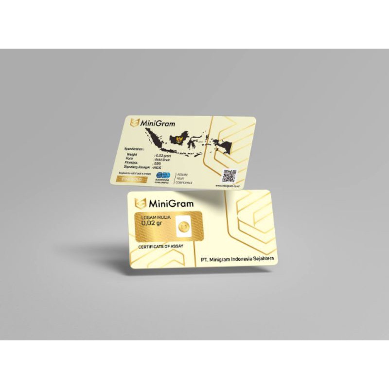 Minigram Emas 24 Karat (Logam Mulia) ukuran 0.02 gram Kemasan Original